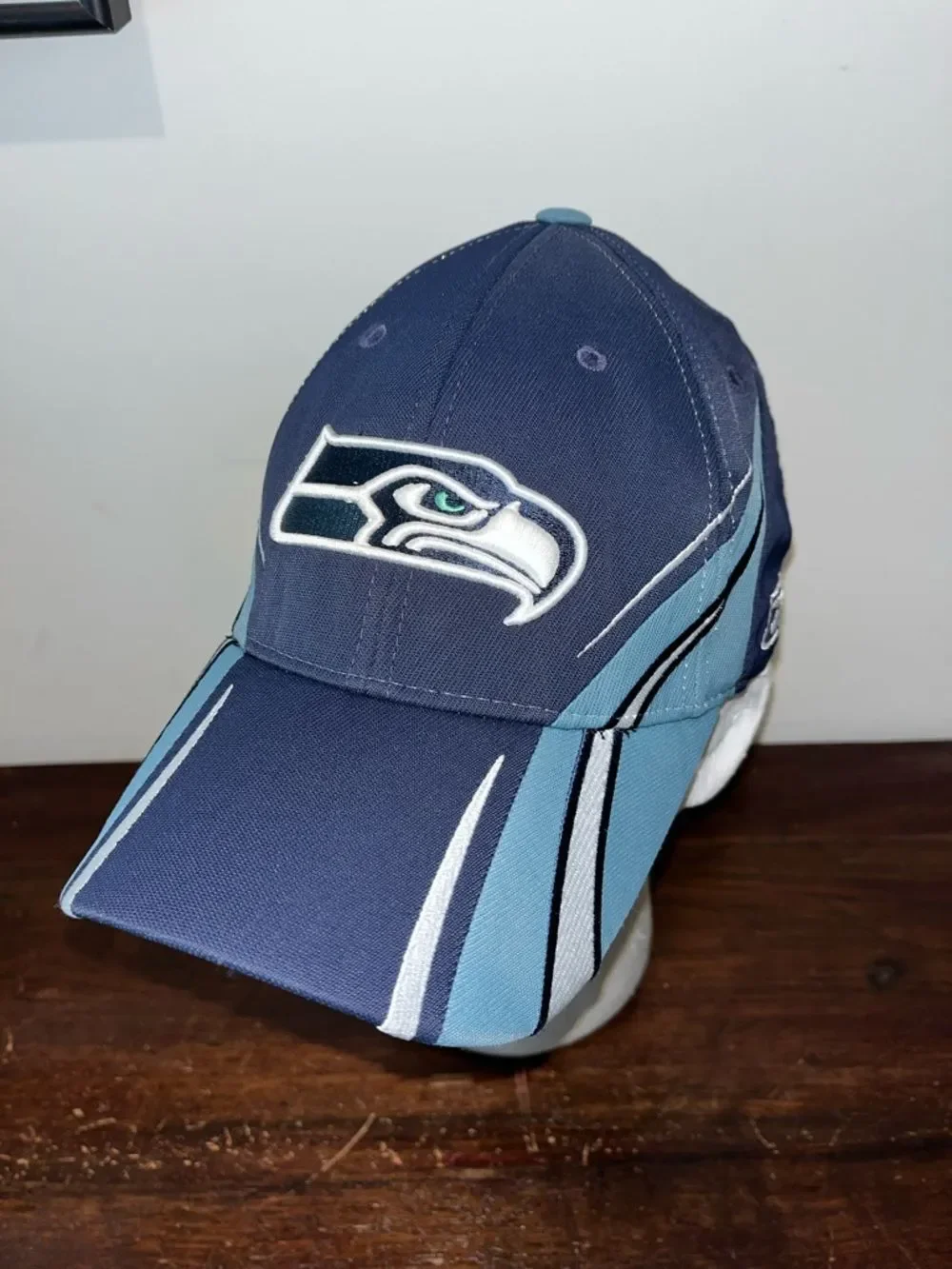 Vtg Seattle Seahawks old school Blue style baseball cap hat